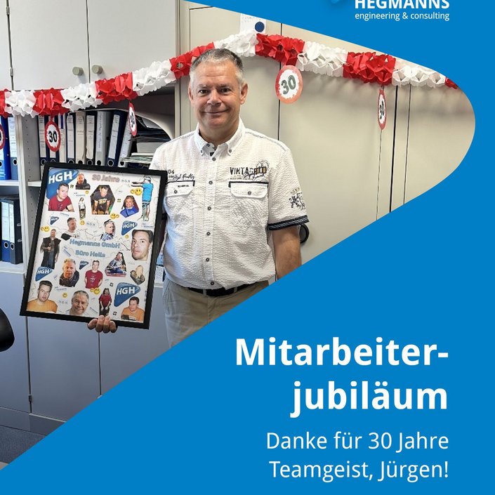 🥳 30 Jahre Team Hegmanns – danke, Jürgen!
Am 12. Juni durften wir Jürgen Leihe zu 30 Jahren bei der H&G Hegmanns...